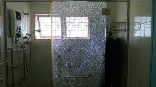 Shattering A Tempered Glass Door [upl. by Calisa716]