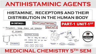 Antihistamine agents  Histamine  Receptors  Part 1 Unit 1  medicinal chemistry 5th semester [upl. by Slayton]