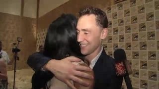 Tom Hiddleston gives hug talks about Loki Comic Con 2013 [upl. by Lyontine]