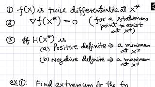 Lect 6 Necessary amp Sufficient Conditions for an extremum [upl. by Shanahan]