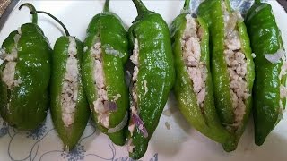 Mauritian Cuisine Piment Farci au Poulet  Stuffed Chilli with chicken 🌶 [upl. by Edecrem]