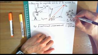 Statics Lecture 14 Problem 21 Finding the Magnitude and Direction of the Resultant Force [upl. by Letti]