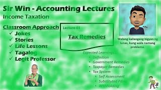 Lecture 01 Tax Remedies Income Taxation [upl. by Akcira]