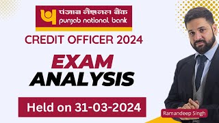 PNB SO Credit Officer 2024 Exam Analysis Held on 31032024 [upl. by Pathe]