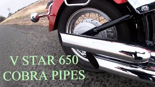 V Star 650 Cobra Pipes [upl. by Nnaegroeg434]