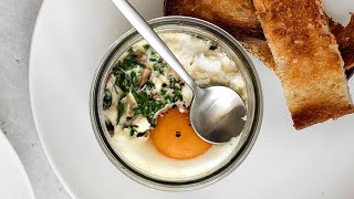 Coddled Eggs with Mushrooms and Kale [upl. by Enimsaj]