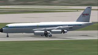 FSX  NASA Convair CV990 Flyover and Landing [upl. by Ahsimed]