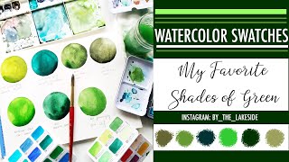 Watercolor Swatches  My Favorite Shades of Green [upl. by Ennavoj]