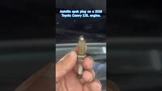 Defective autolite spark plug on a Toyota Camry 25L automobile automechanic toyota camry [upl. by Rramal978]