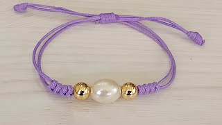 PULSERA HERMOSA FACIL DE HACER PULSERA EN HILOBRACELETS [upl. by Pirbhai]