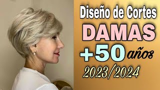 DISEÑOS de CORTES de CABELLO para DAMAS de 50 años con Estilo Tendencia 2024 [upl. by Adnahs232]