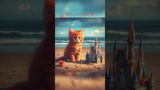 Child forget Orphan kitten on Beach 🏖️🐈 aicat cat cute kitten pets ai aiart ytshorts cats [upl. by Janis]