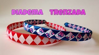 DIADEMA TRENZADA con CINTA de RASO modelo ROMBOS [upl. by Deacon]