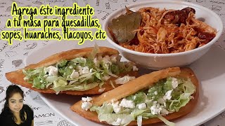 QUESADILLAS fritas de TINGA de POLLO😋INGREDIENTE en la MASA que hará que queden CRUJIENTES👌 [upl. by Euqinahc710]