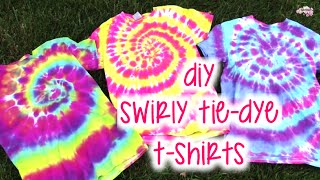 DIY Swirly TieDye TShirts  How To  Tutorial [upl. by Aletsirc]