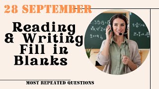 Fill in The Blanks Reading amp Writing PTE Academic amp PTE Core  September 2024 Practice Predictions [upl. by Annemarie713]