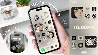 iOS16 aesthetic customization 🖤  custom lock screen widgets icons tutorial [upl. by Inerney]