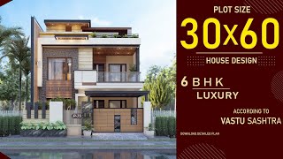 30x60 East Facing House Design 3D  6BHK  interior design  3060 Home Design  30 by 60 House Plan [upl. by Squire363]