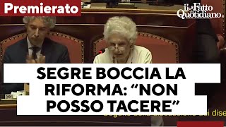 Liliana Segre boccia il premierato “Non posso e non voglio tacere” – L’intervento integrale [upl. by Marvel]