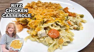 RITZ CREAMY CHICKEN amp PASTA CASSEROLE  Easy Dinner Recipe [upl. by Lundquist]