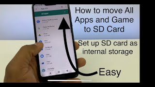 How to Move Apps and to SD Card Android  how to put Sd Card as internal storage [upl. by Aneelas]