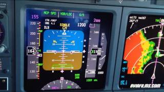 Boeing 737 cockpit instrument approach landing [upl. by Malloch]