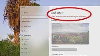 Some settings are hidden or managed by your organization Lock Screen Windows 10 [upl. by Sigvard49]