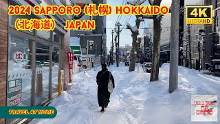 4k hdr japan travel 2024 l Walk in Sapporo 札幌 Hokkaido（北海道）japan  Relaxing Natural ambience [upl. by Kendre]