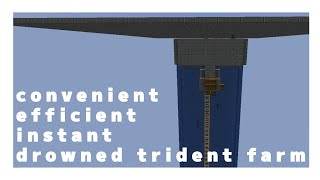 Minecraft Convenient Efficient and Instant Drowned Trident Farm for Java 113  120 [upl. by Korenblat]