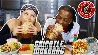 CHIPOTLE MUKBANG 먹방  HUGE BITES  EATING SOUNDS [upl. by Arihsaj998]