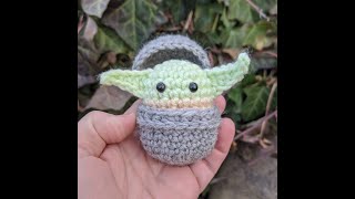 Baby Yoda and Bassinet Crochet Tutorial Part 1 [upl. by Eelyme]