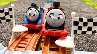 SUPER FAST Thomas amp Friends Train RACES All Engines Go  Trackmaster [upl. by Akenor]