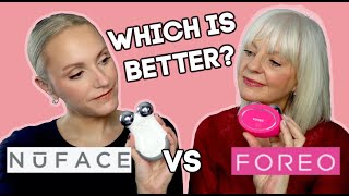 BATTLE OF THE AT HOME MICROCURRENT DEVICES  NUFACE VS FOREO BEAR [upl. by Eugenio]