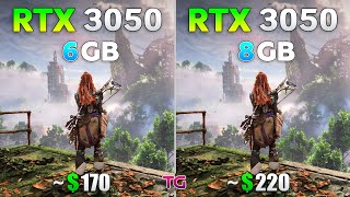 RTX 3050 6GB vs RTX 3050 8GB  Test in 8 Games [upl. by Gittel]