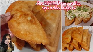 EL SECRETO de la MASA para unas QUESADILLAS FRITAS PERFECTAS👌3 en 1 guisado masa y quesadillas [upl. by Grizelda54]