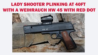 Weihrauch HW 45 with Red Dot plinking at 40ft  4K widescreen [upl. by Achorn995]