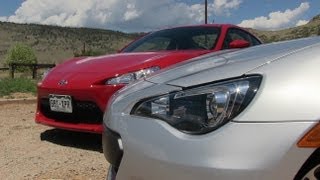 2013 Subaru BRZ vs Scion FRS 060 MPH Mile High Mashup Review [upl. by Tuinenga177]