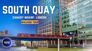 Walking Tour of South Quay Footbridge  Canary Wharf  London [upl. by Ayet]