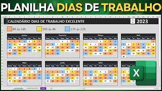 Planilha de Escala de Trabalho no Excel  Baixar Grátis  Calendário Cronograma Dias de Trabalho [upl. by Elwee]