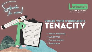 Tenacity Meaning  Synonyms  Sentence  Easy Trick  Vocab with Wordpandit  Learn English [upl. by Say]