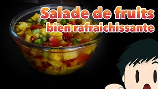 Comment préparer une salade de fruit  ananas mangue kiwi fraise et grenade frais découpe [upl. by Eniledgam]