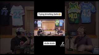 Trying Out Smelling Salts😳 podcast smellingsalts funny funnyshorts clips funnymoments short [upl. by Merrie]