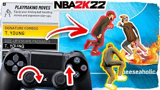 BEST DRIBBLE MOVES  COMBOS REVEALED • ULTIMATE DRIBBLE CHEESE TUTORIAL HANDCAM NBA2K22 [upl. by Attevad]