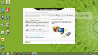 Windows 8  Using Acer Recovery Management to restore [upl. by Mailli]