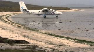 Loganair Twin Otter Take Off at Barra [upl. by Nalepka]