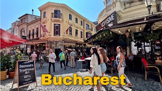 4K Bucharests Old Town  Centrul Vechi Bucuresti  Walking Tour with Captions [upl. by Amalberga197]