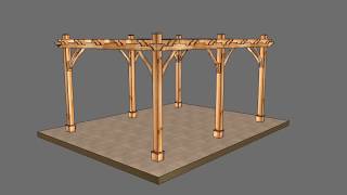 Cedar Pergola Assembly Video  6 Posts  by OLT [upl. by Brendin]