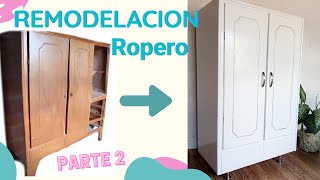 Remodelación de ropero parte 2  Pintar mueble de madera [upl. by Aivuy]