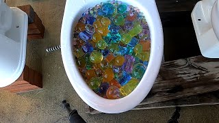 10000 Orbeez Will they flush TOTO drake WaterRidge and VHP toilets orbeez flush toilet [upl. by Berlin]