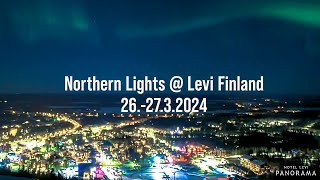 Northern Lights Above Levi Village  Footage From Hotel Levi Panorama [upl. by Enidualc367]